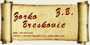 Zorko Brešković vizit kartica